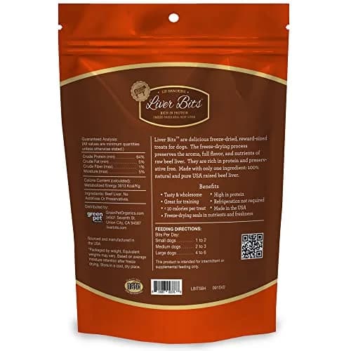 Liver Bits Freeze Dried Dog Treats 60 Count | All Natural Beef Liver, Low Calorie, USA Made thumbnail 8
