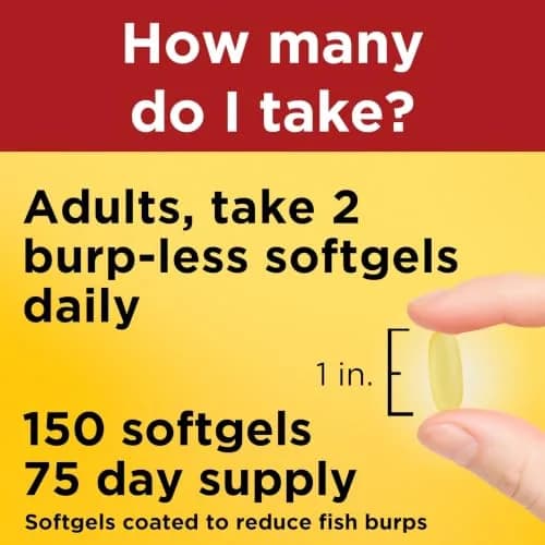 Nature Made Burp Less Fish Oil Omega 3 1000mg Softgels 150 Count thumbnail 4