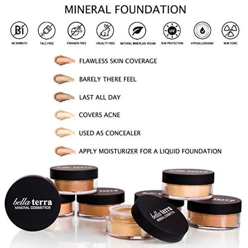 Bellaterra Cosmetics Mineral Powder Foundation Ivory | Matte, Buildable, Sensitive Skin Friendly 9g thumbnail 6