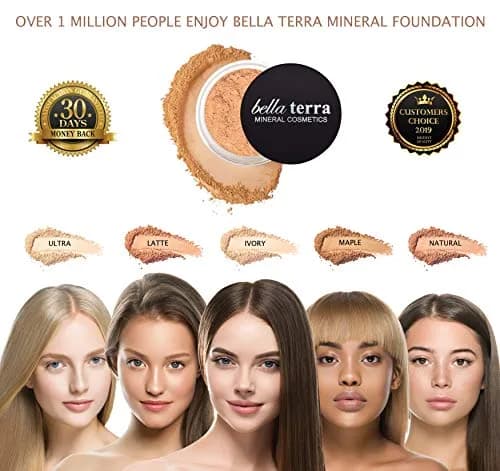 Bellaterra Cosmetics Mineral Powder Foundation Latte | Medium Warm Shade | Buildable Matte Finish 9g thumbnail 7