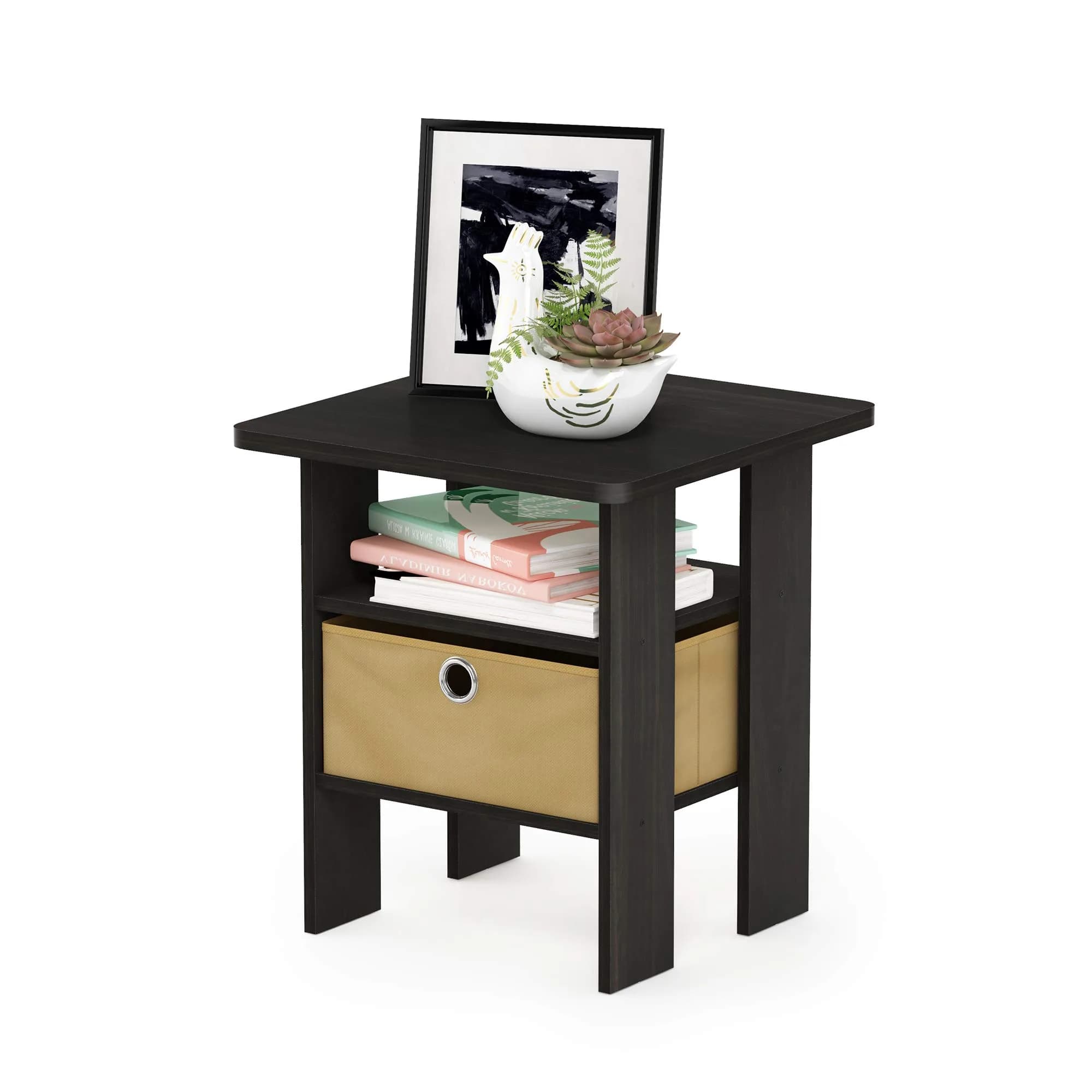 Furinno ANDREY Square Side Table 15.5 in (39.4 cm) | Space Saving, Modern Design, Durable Composite Wood