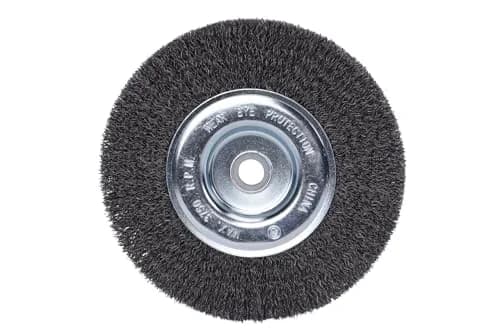 Century Drill & Tool 76861 Bench Grinder Wire Wheel, 6" Coarse & Crimped | Heavy-Duty Carbon Steel Wire thumbnail 1