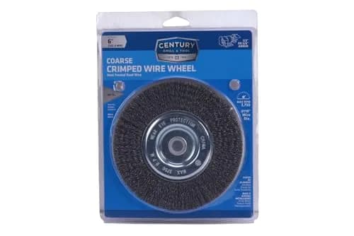 Century Drill & Tool 76861 Bench Grinder Wire Wheel, 6" Coarse & Crimped | Heavy-Duty Carbon Steel Wire thumbnail 5