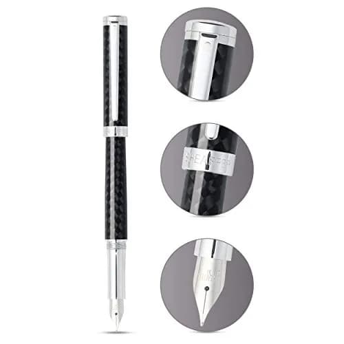 Sheaffer Intensity Carbon Fiber Fountain Pen with Chrome-Plated Trim and Medium Nib, 39g (1.38 oz) | Smooth Ink Flow thumbnail 2