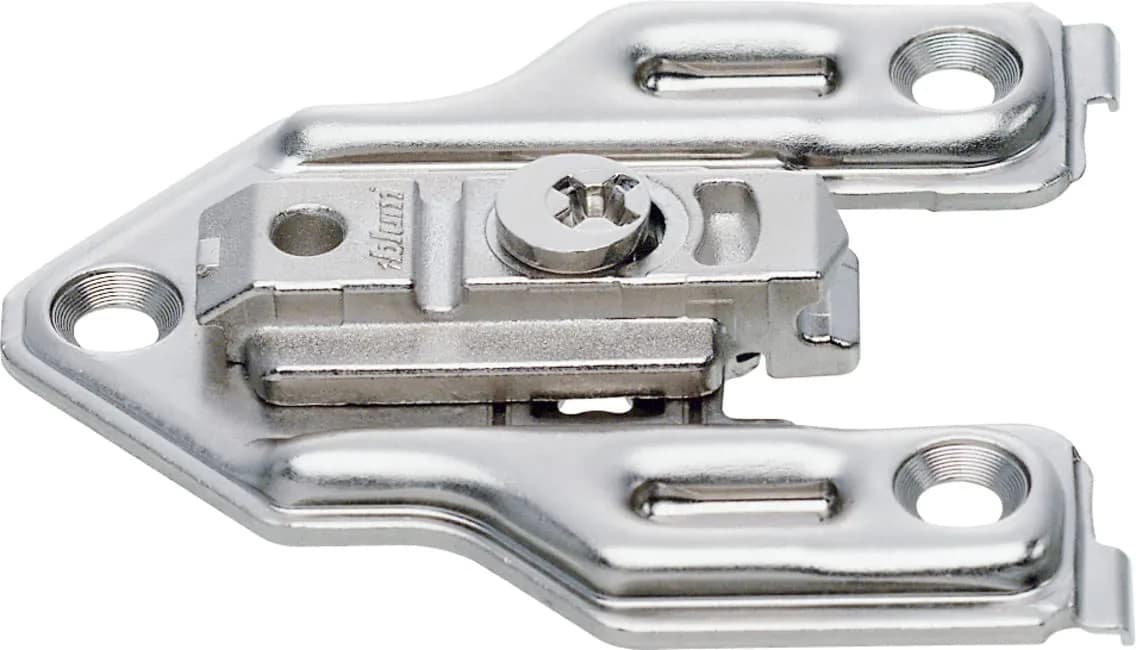 Blum CLIP Top 0mm Center Mount Face Frame Mounting Plate 175H6000 Nickel | Height Adjustment +/- 2mm - main product image
