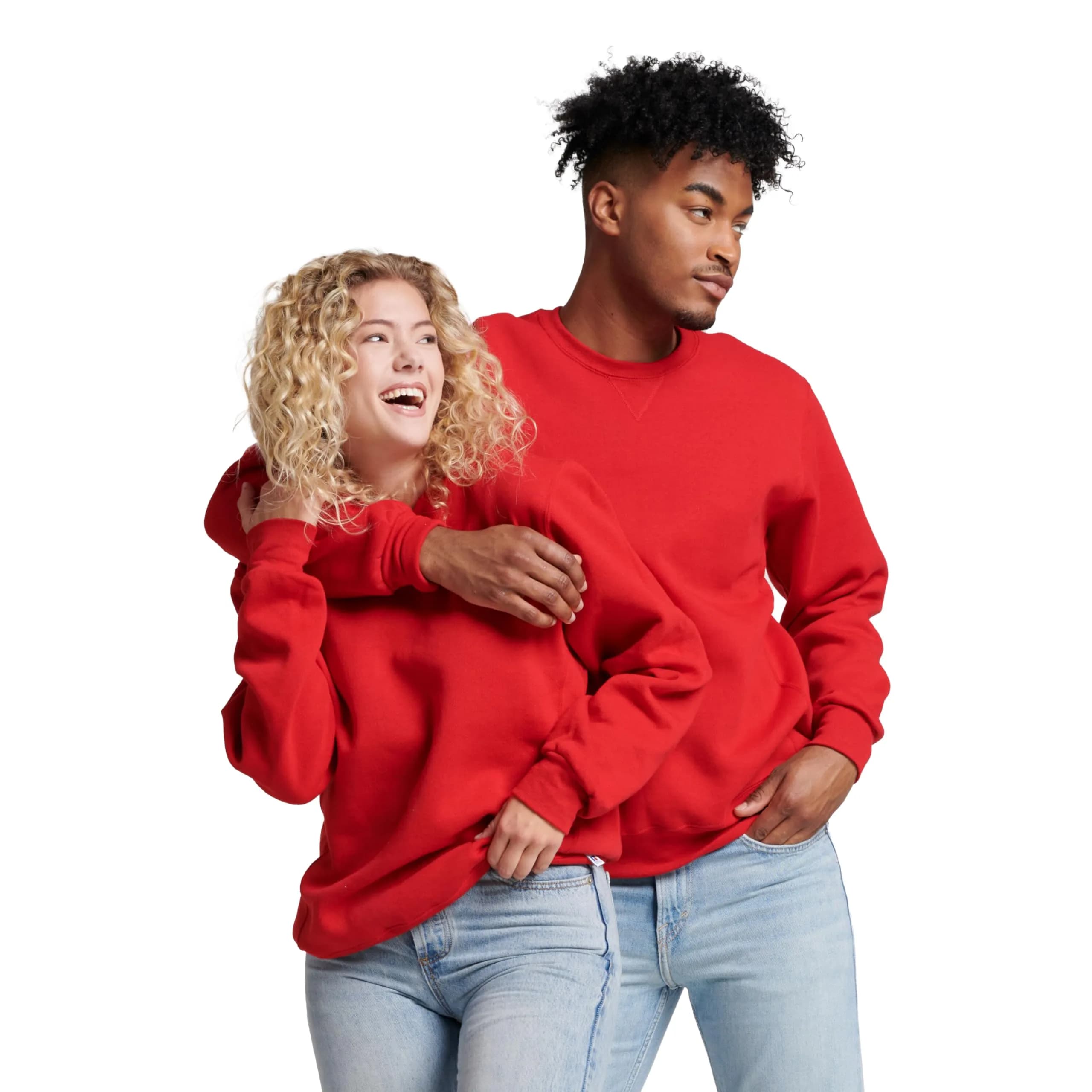 Russell Athletic Dri-Power Fleece Crew - True Red Medium | Warm Moisture-Wicking Sweatshirt