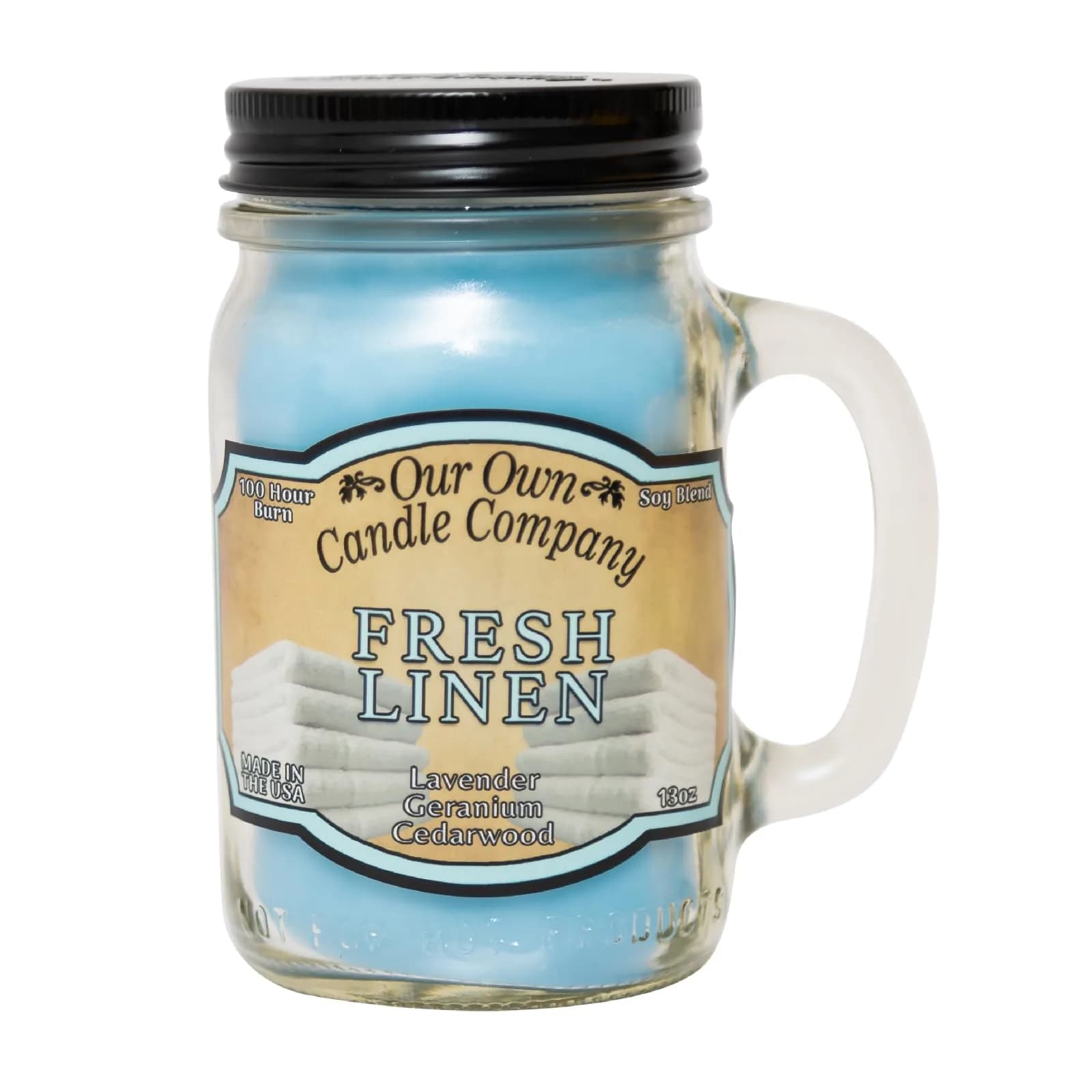 Our Own Candle Company Fresh Linen Jar Candle 368g (13 oz) | 100-Hour Burn Time - main product image