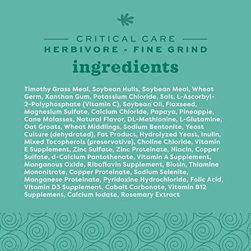 Oxbow Critical Care Herbivore Fine Grind Papaya 100g (3.53 oz) | Veterinary Assist Feeding Formula for Rabbits & Guinea Pigs thumbnail 6