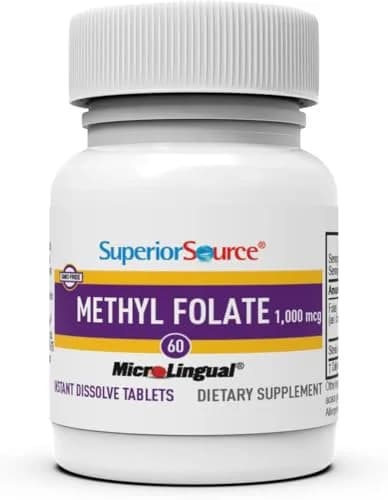 Superior Source Methyl Folate 1,000 mcg | Sublingual Tablets for Heart & Nerve Support thumbnail 4