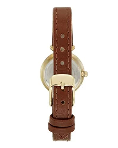 Anne Klein Women's 26mm Quartz Watch with Champagne Dial and Brown Leather Strap | Classic Dress Watch thumbnail 2