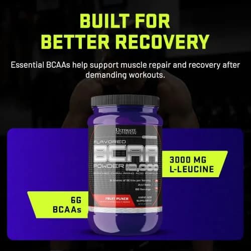 Ultimate Nutrition BCAA Powder 12000, Fruit Punch | 6g Amino Acids for Muscle Recovery & Endurance thumbnail 3