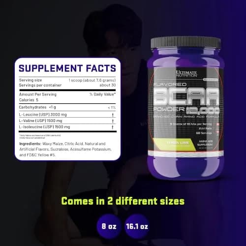 Ultimate Nutrition BCAA Powder 12000 Lemon Lime | 6g Amino Acids for Muscle Recovery & Endurance thumbnail 7
