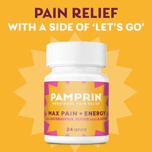 Pamprin Max Pain + Energy Caplets 24 Count | Menstrual Relief for Cramps, Bloating & Fatigue thumbnail 2