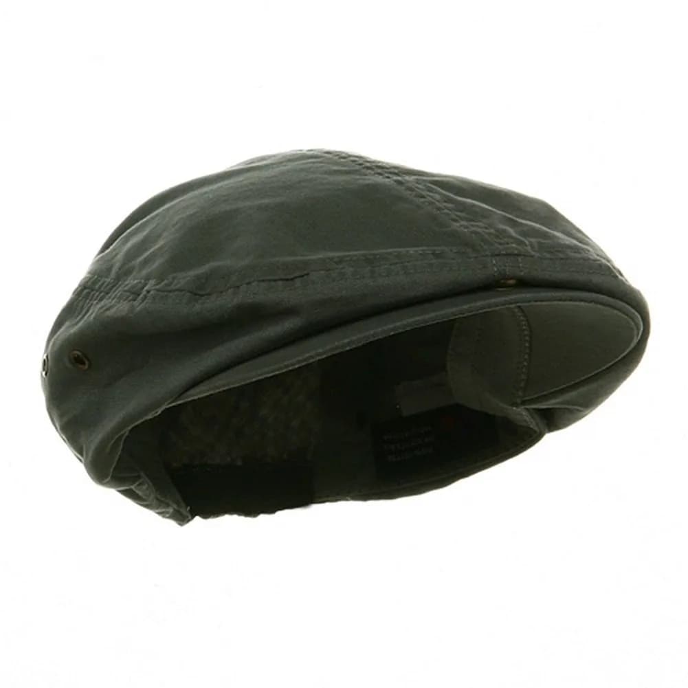 Mega Cap Washed Canvas Golfing Beret Ivy Ascot Cabbie Cap Dark Grey One Size | Classic Fit for All Seasons