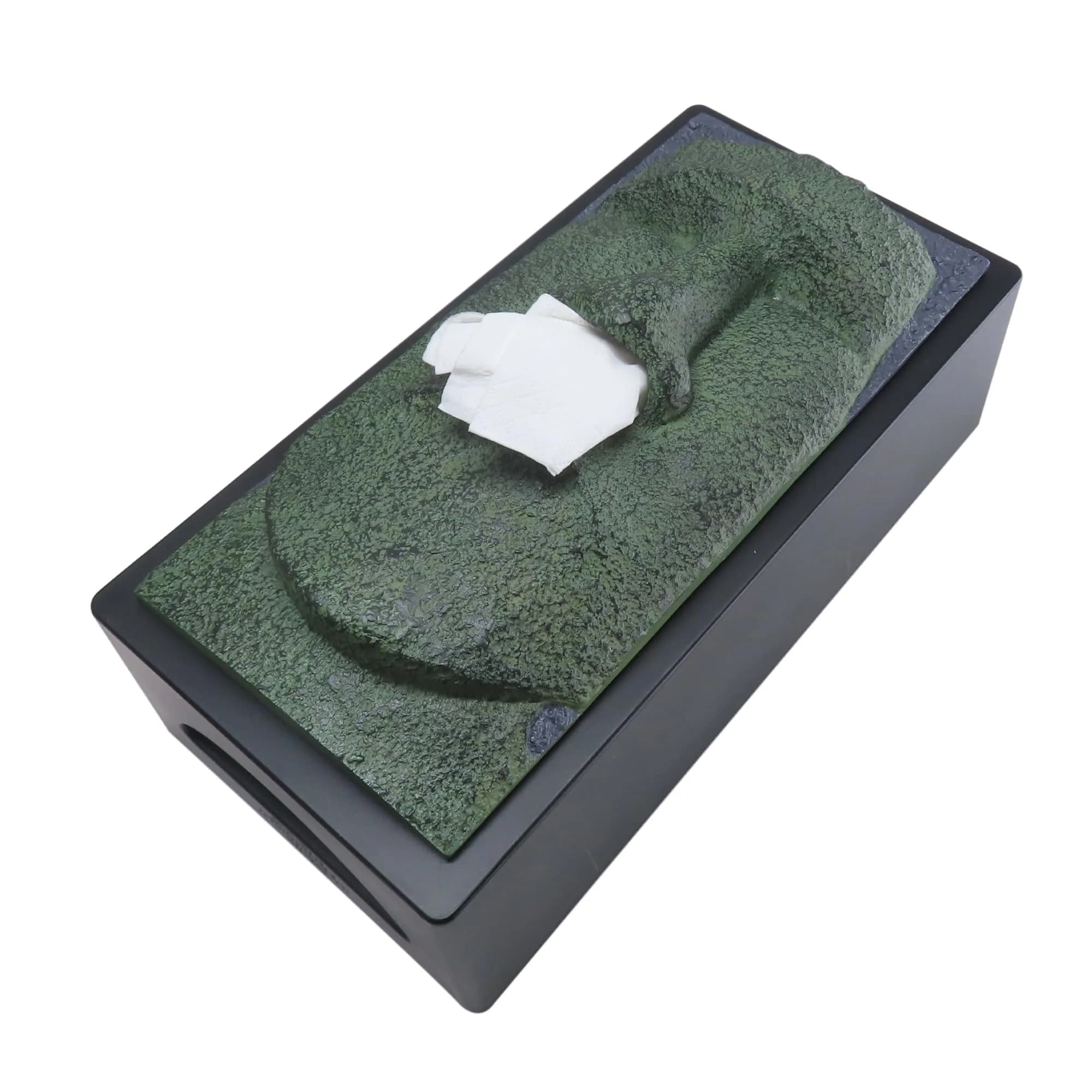 Lily's Home Tiki Head Tissue Box Cover 11"H x 5"W x 5"L | Decorative Resin Organizer for Bathrooms & Countertops - main product image