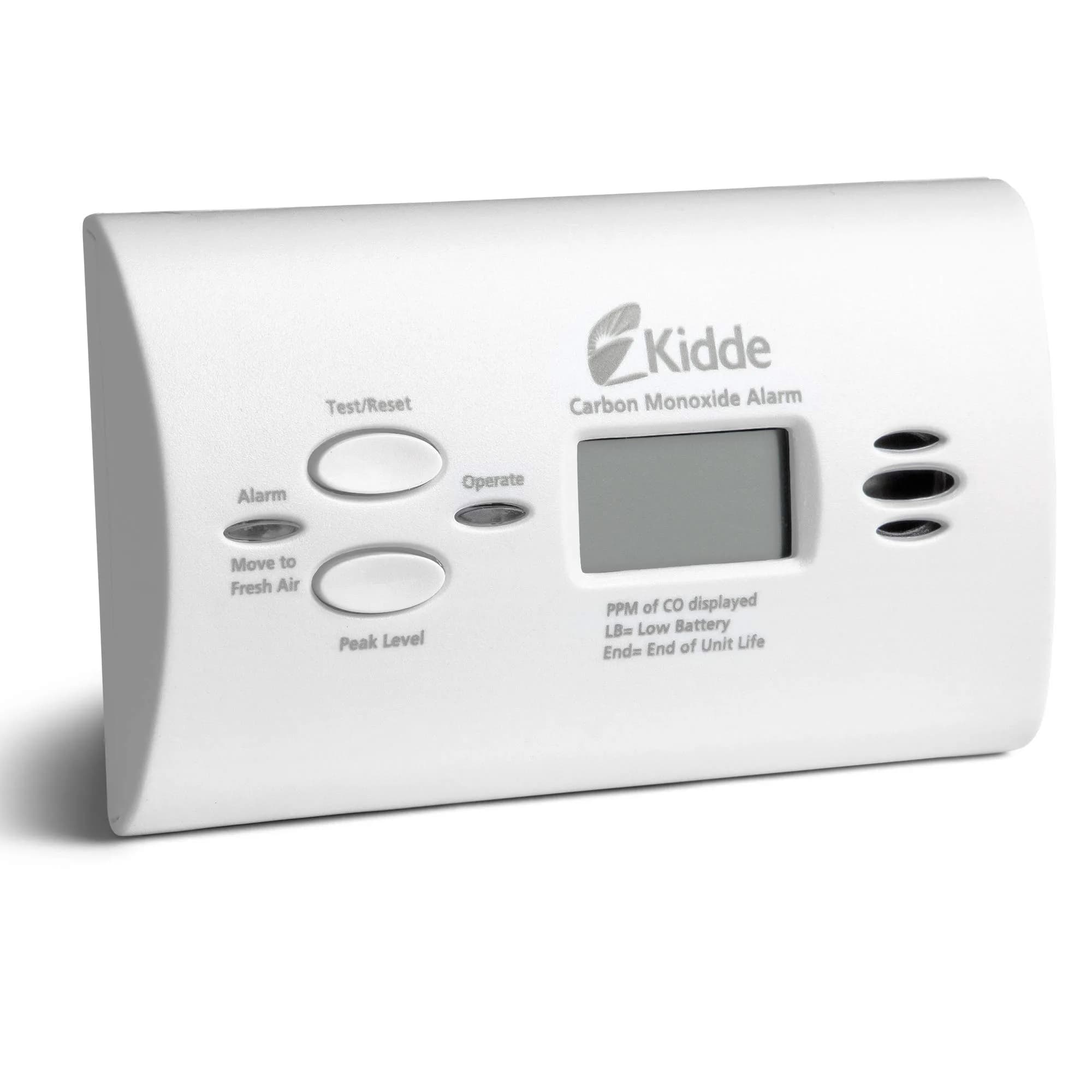 Kidde Battery Operated Carbon Monoxide Alarm with Digital Display & AA Batteries Included | 10-Year Limited Warranty