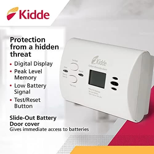 Kidde Battery Operated Carbon Monoxide Alarm with Digital Display & AA Batteries Included | 10-Year Limited Warranty thumbnail 2