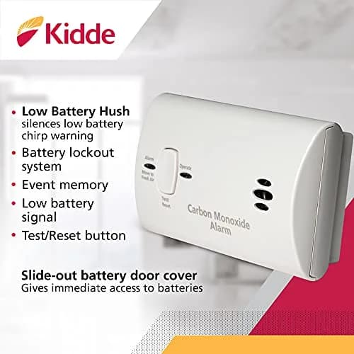 Kidde Battery Powered Carbon Monoxide Detector with LEDs & Test-Reset Button | Portable CO Alarm thumbnail 2