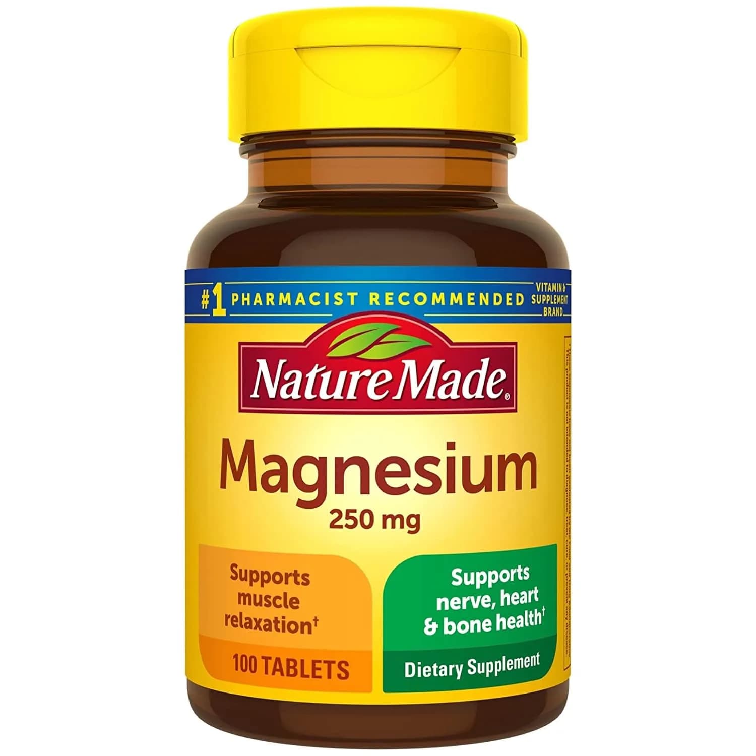Nature Made Magnesium 250 mg Tablets 100 Count | Supports Nerve & Muscle Function