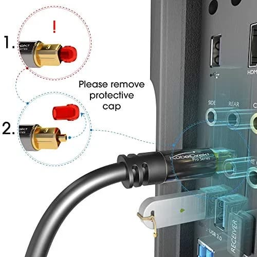KabelDirekt Optical Audio Cable 3m (9.8ft) | S/PDIF Digital Fiber Optic Cord for Soundbar, Stereo Systems, Home Cinema, Xbox One/PS4 thumbnail 8