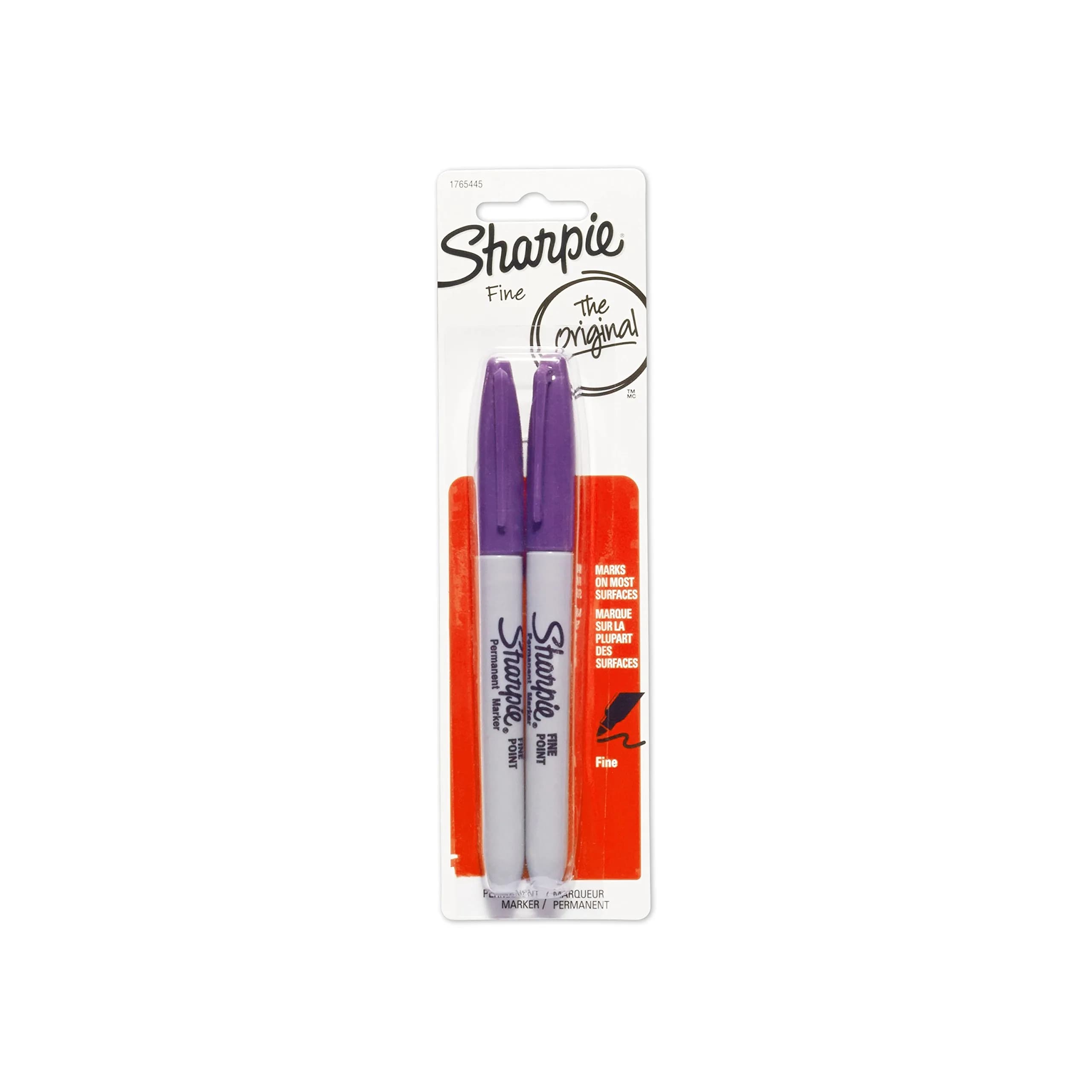 Sharpie Permanent Markers Fine Point, Purple, 2-Pack | Quick-Drying, Waterproof & Fade-Resistant