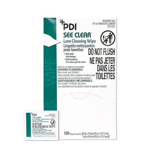 PDI See Clear Surface Cleaning Wipes 120 Pack | Anti-Static & Non-Streaking for Glasses thumbnail 1