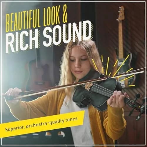 Mendini by Cecilio Violin 4/4 Full Size Kit | Hand Carved Acoustic Solid Wood for Beginners thumbnail 6