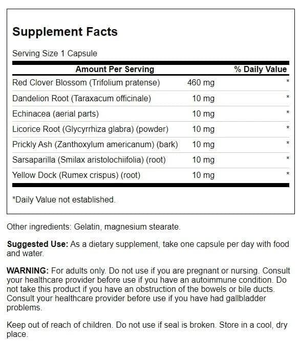 Swanson Red Clover Combination 100 Capsules | Traditional Detox Support with 9 Cleansing Herbs thumbnail 3