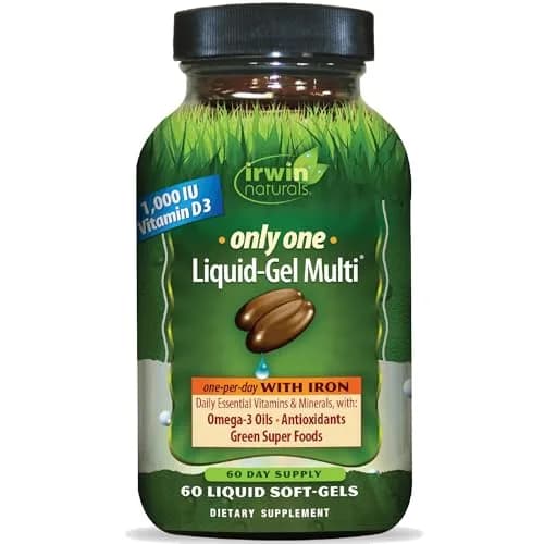Irwin Naturals Only One Daily Multivitamin with Iron | 60 Softgels for Complete Daily Nutrition Support thumbnail 1