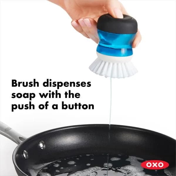 OXO Good Grips Soap Dispensing Palm Brush Storage Set | Easy Soap Dispensing for Kitchen Cleaning thumbnail 3