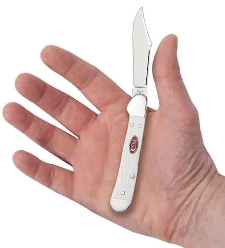 Case Mini Copperlock Pocket Knife 3 5/8 Inches | White Synthetic Handle, Lockback thumbnail 1