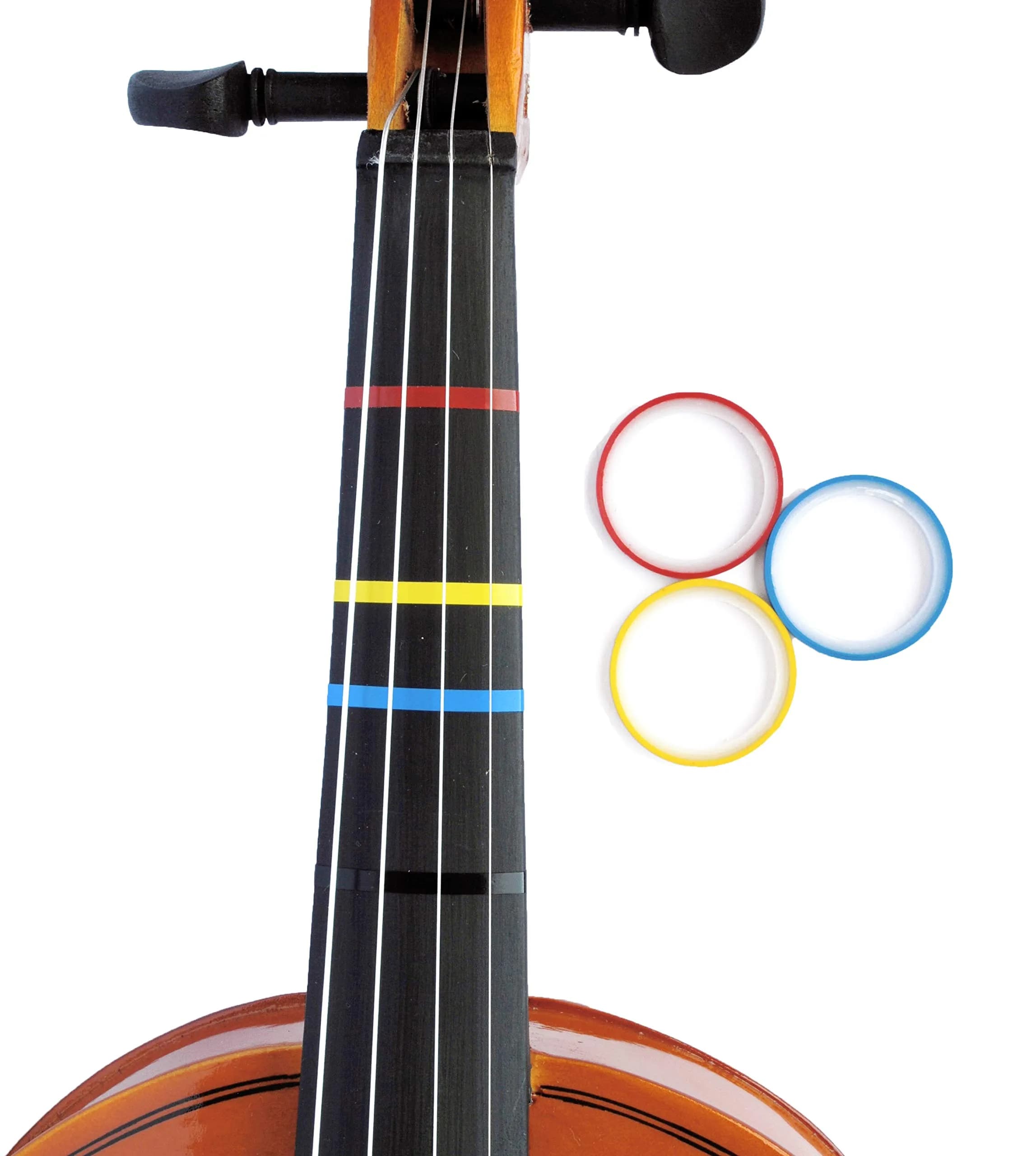 Long Beach Music 3 Mini Color Violin Fingering Tape for Fretboard Note Positions | Student Learning Aid - main product image
