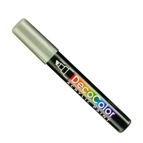Marvy Uchida Deco Color Chisel Tip Acrylic Paint Marker, Silver, 1.0-1.9mm | Non-Toxic & Water-Resistant thumbnail 1