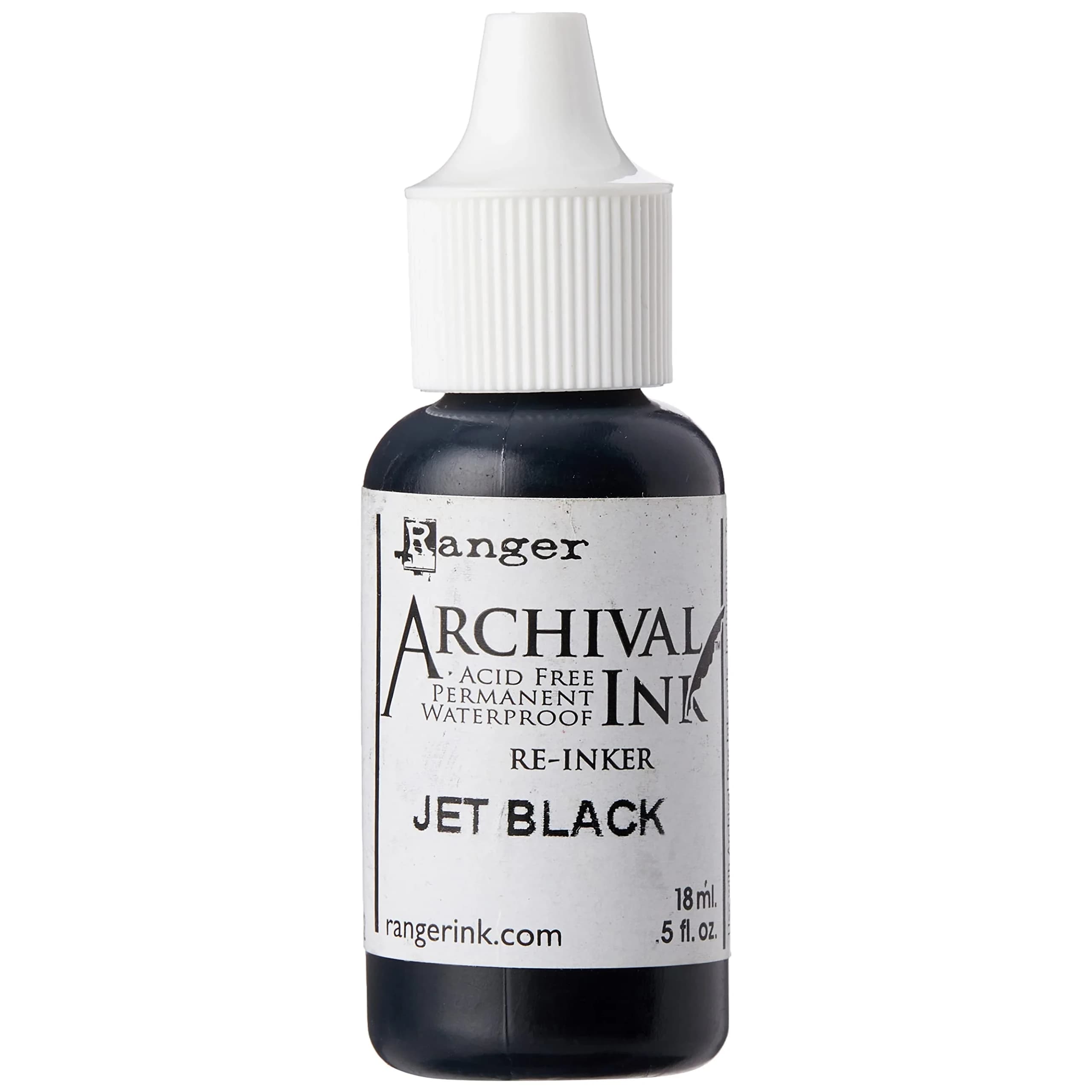 Ranger Archival Ink Pad Reinker Jet Black 140ml (4.7 Fl Oz) | Permanent Waterproof Dye Ink - main product image