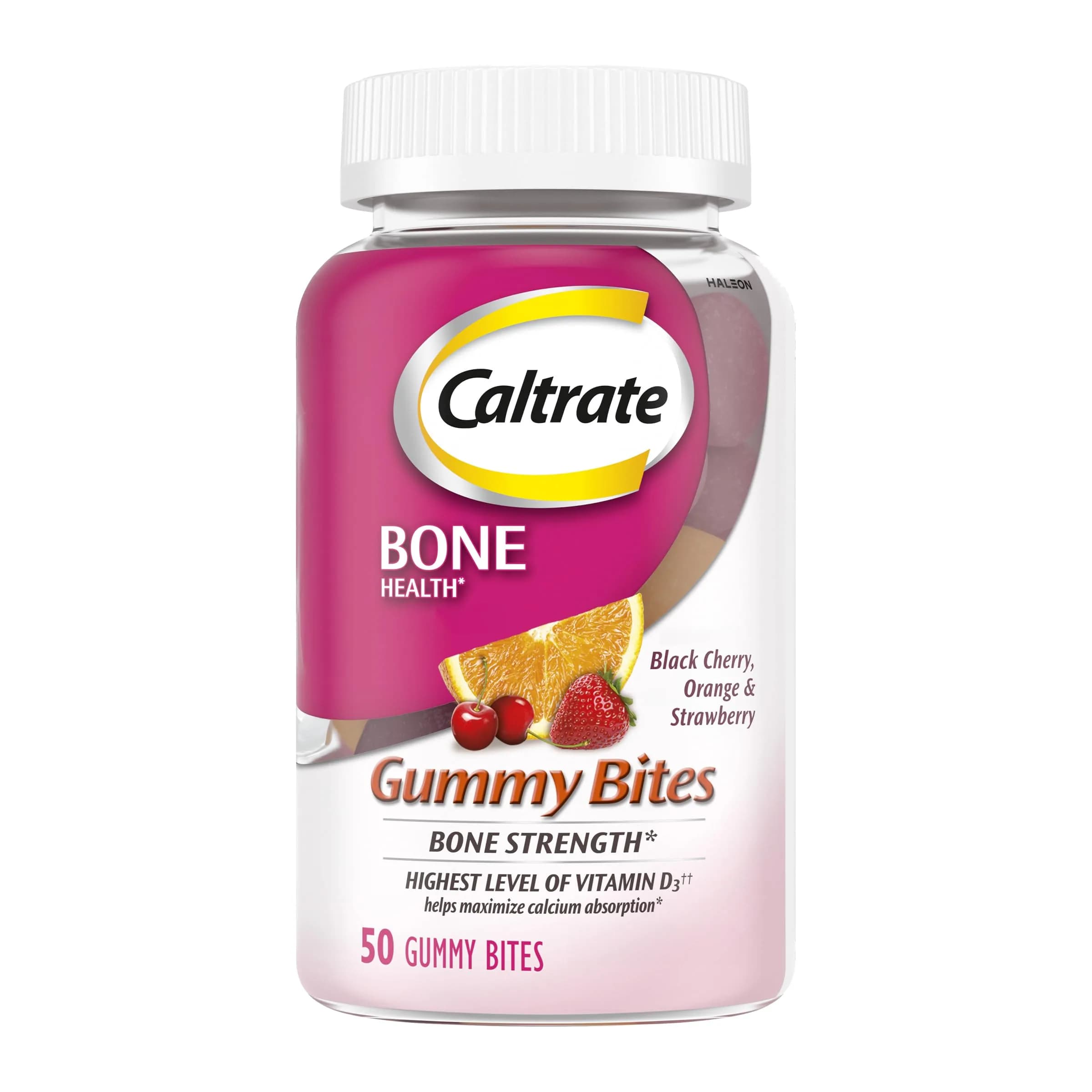 Caltrate Gummy Bites 600 Plus D3 Vitamin D and Calcium Supplement, 50 Count | Bone & Muscle Support with High Vitamin D3 - main product image