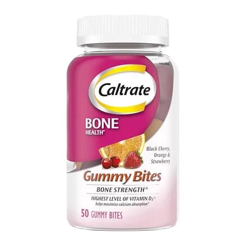 Caltrate Gummy Bites 600 Plus D3 Vitamin D and Calcium Supplement, 50 Count | Bone & Muscle Support with High Vitamin D3 thumbnail 1