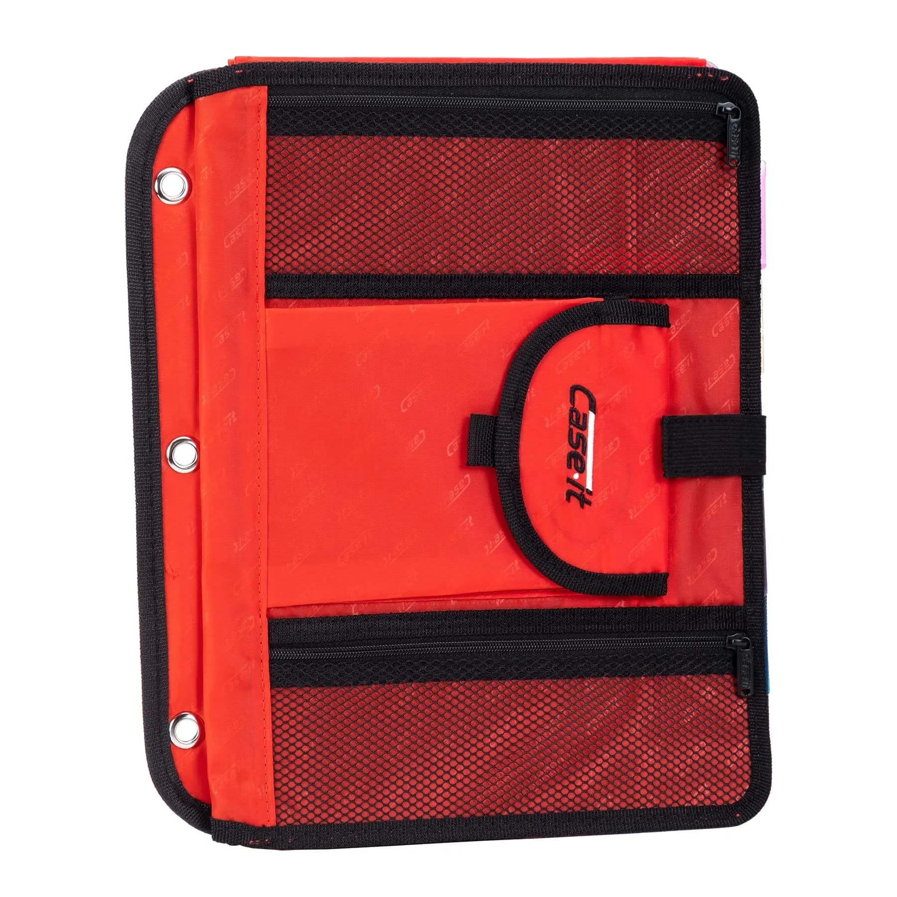 Case it Storage_Binder 5-Tab 6-Pocket File | Portable Organizer for School & Office — Red
