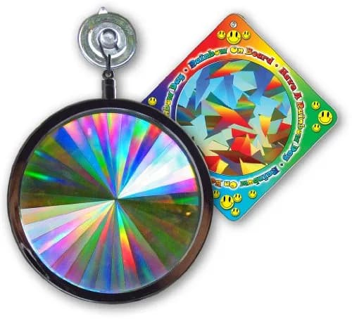 Rainbow Symphony Rainbow Window Suncatcher – Prism Light Catcher for Windows Creates Vibrant Rainbows – 4" Hanging Sun Catcher with Axicon Pattern and Bonus Decal – Made in USA thumbnail 1