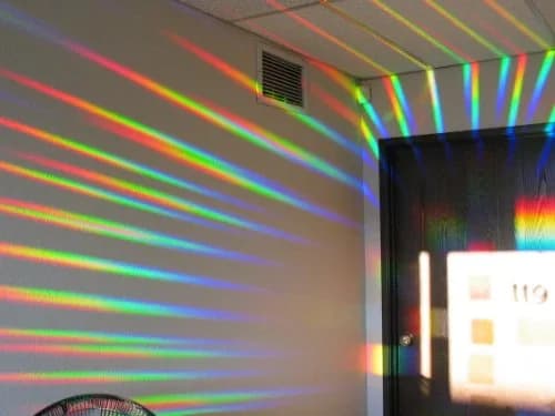 Rainbow Symphony Rainbow Window Suncatcher – Prism Light Catcher for Windows Creates Vibrant Rainbows – 4" Hanging Sun Catcher with Axicon Pattern and Bonus Decal – Made in USA thumbnail 5