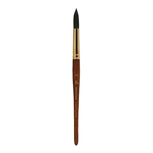 Princeton Neptune Round Brush Size 14 Synthetic Short Handle | Thirsty Bristles for Watercolor thumbnail 1