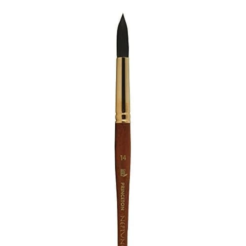 Princeton Neptune Round Brush Size 14 Synthetic Short Handle | Thirsty Bristles for Watercolor thumbnail 2