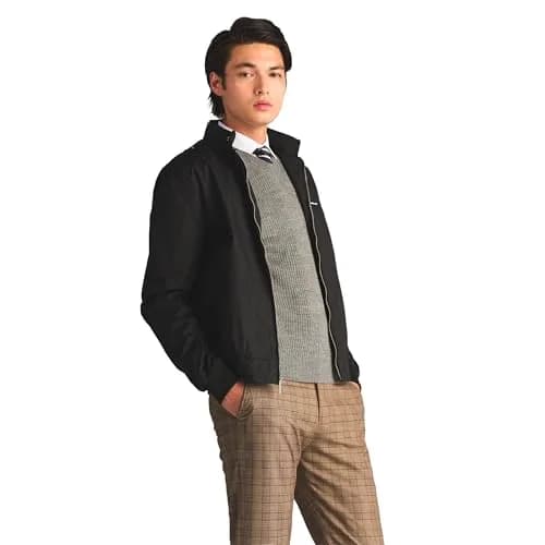 Members Only Classic Iconic Racer Jacket Slim Fit Black Medium | Water-Resistant Year-Round Wear thumbnail 4
