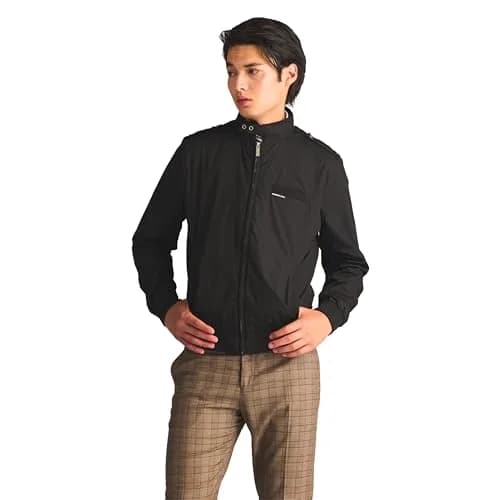 Members Only Classic Iconic Racer Jacket Slim Fit Black Medium | Water-Resistant Year-Round Wear thumbnail 3