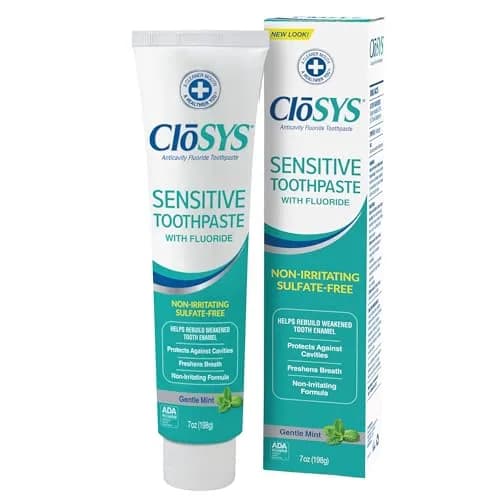 CloSYS SLS Free Toothpaste with Fluoride, 7 Ounce (198 g) Gentle Mint | Cavity Protection & Fresh Breath thumbnail 1