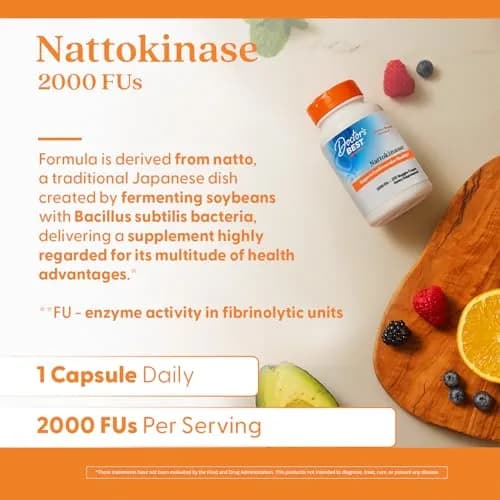 Doctor's BEST Nattokinase 2000 FU Veggie Capsules 270 Count thumbnail 2