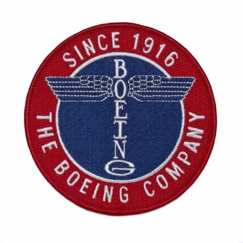 Boeing Totem Round Patch 9.5cm (3.74 inches) x 6cm (2.36 inches) | Official Boeing Totem Logo Applique thumbnail 1