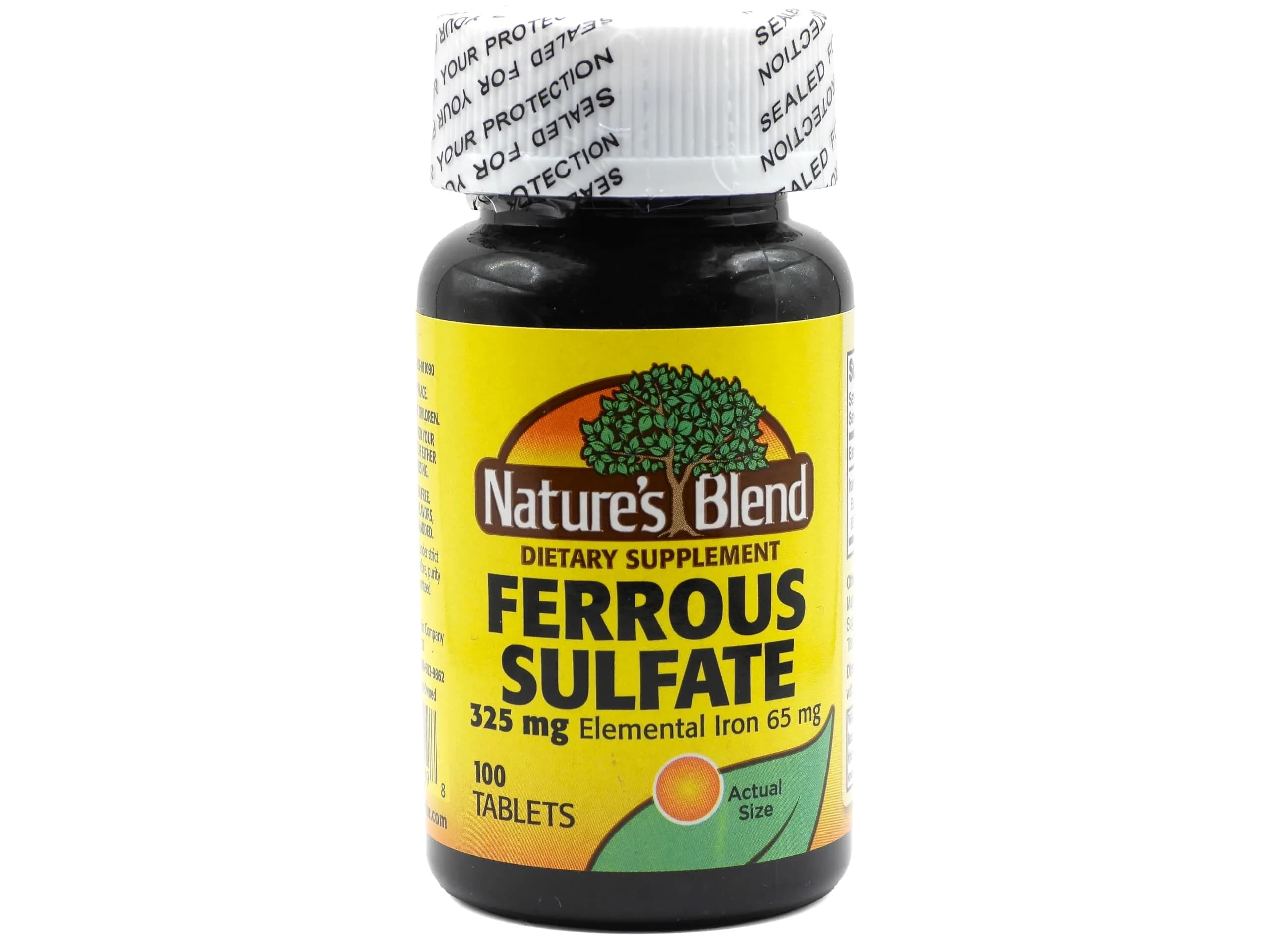 Nature's Blend Iron Ferrous Sulfate 325mg | 100 Tablets, Unflavored, Gluten-Free, Assorted - main product image
