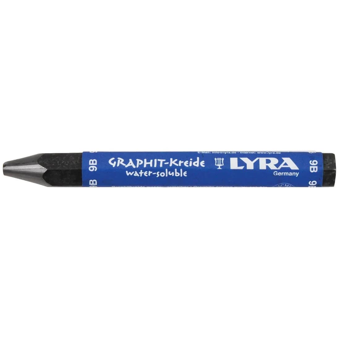 Lyra Graphite Crayons 6B Hardness Black 12 Count (114mm x 13mm) | Non-Toxic Art Supplies — Black