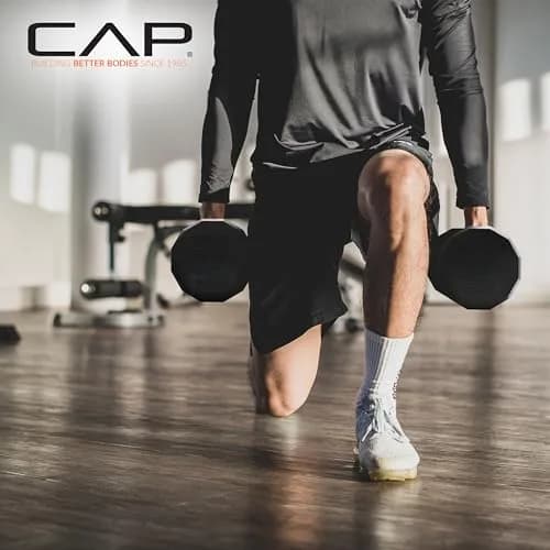 CAP 40lb Rubber Coated 12-Sided Dumbbell | Anti-Roll, Chrome Handle, Durable thumbnail 5