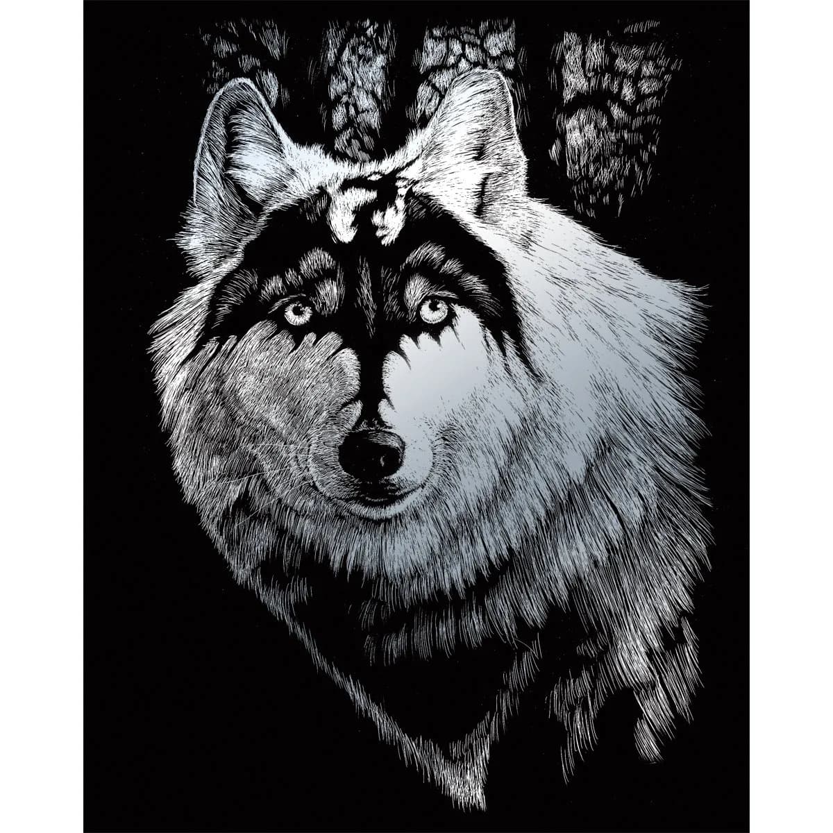 Royal & Langnickel Silver Foil Engraving Art Kit 8 x 10 Inch | Dragon Wolf Design